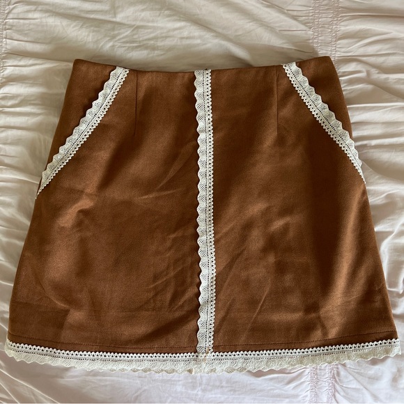 Faux Suede Mini Skirt - Picture 3 of 7